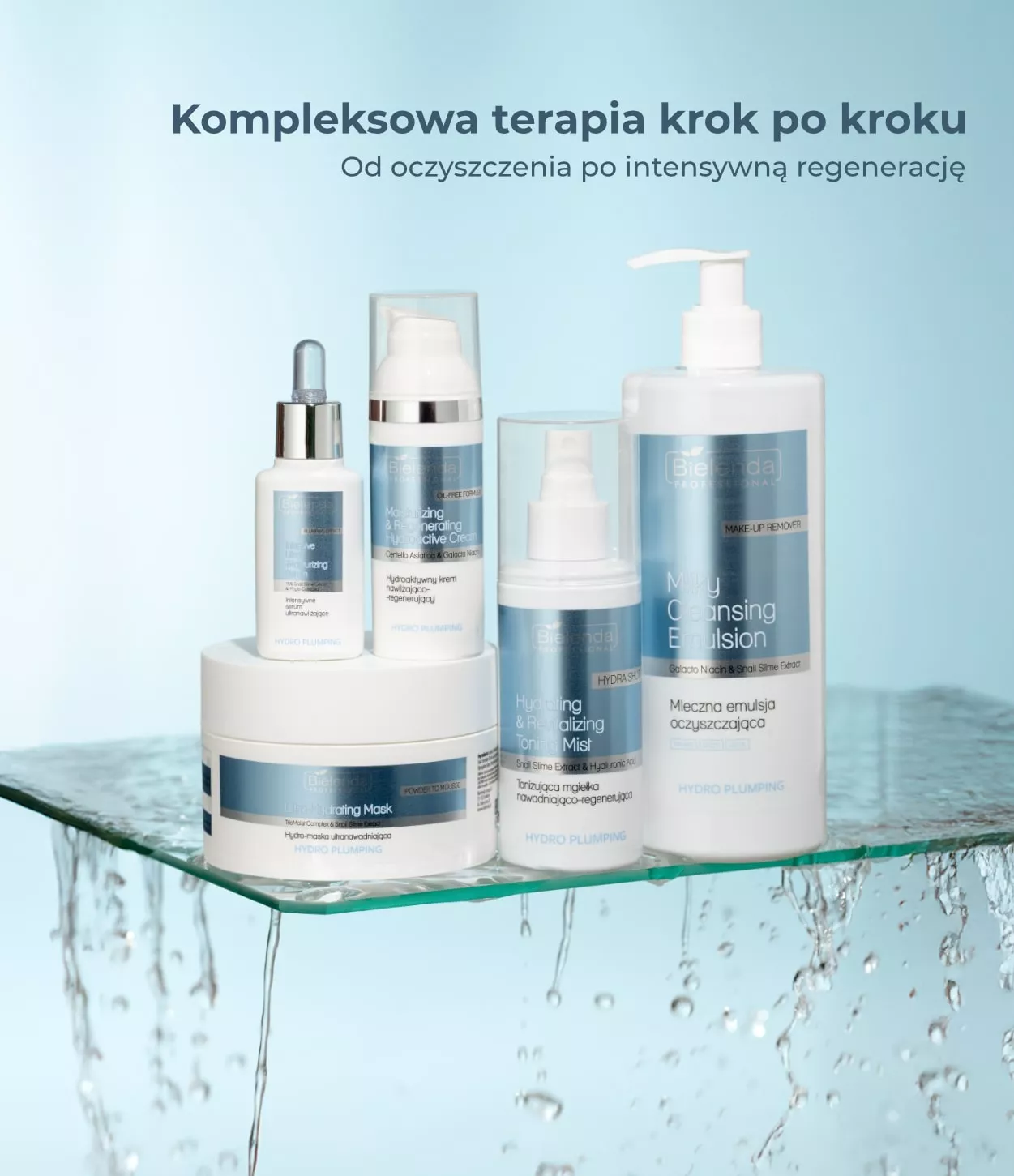 Hydro Plumping Bielenda Professional – emulsja, mgiełka, serum, maska i krem nawilżający Hydreo