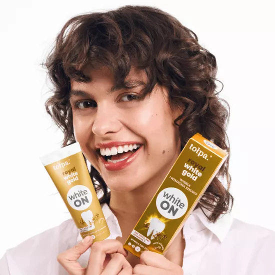 Wybielająco - wzmacniająca pasta do zębów z 22-karatowym złotem Wybielająco - wzmacniająca pasta do zębów z 22-karatowym złotem