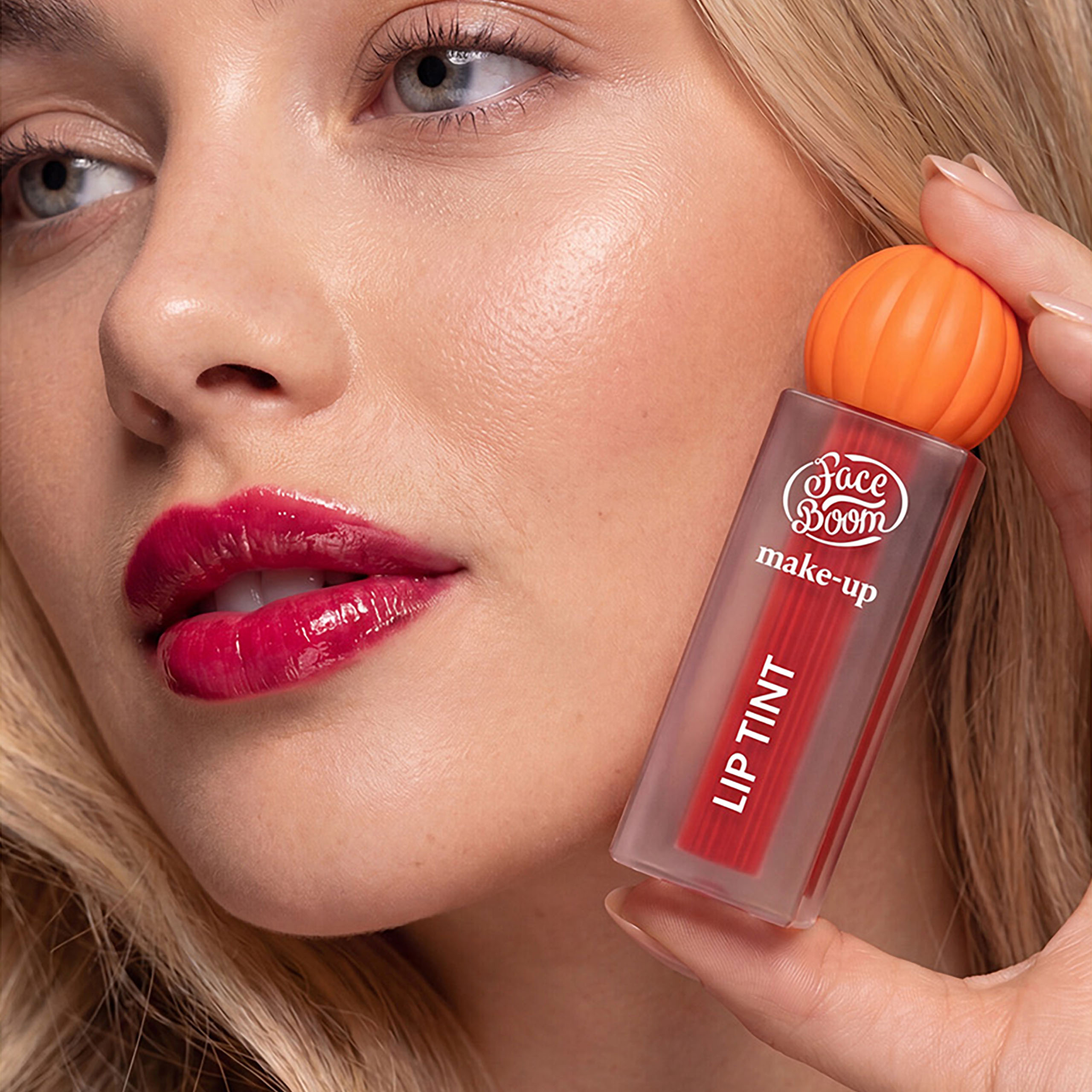 Тинт для губ FaceBoom Lip Tint стойкий, пигментированный, оттенок 02 Electric Red, 2 мл — фото 2