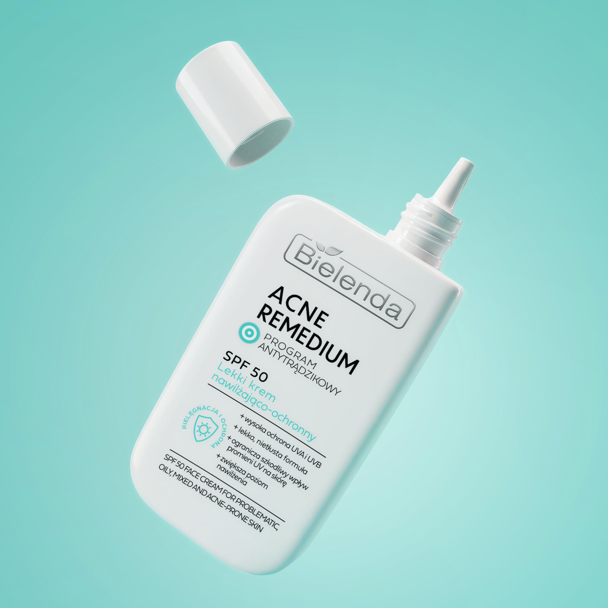Солнцезащитный крем для лица Bielenda Acne Remedium увлажняющий, SPF 50, для жирной и проблемной кожи, 40 мл — фото 3