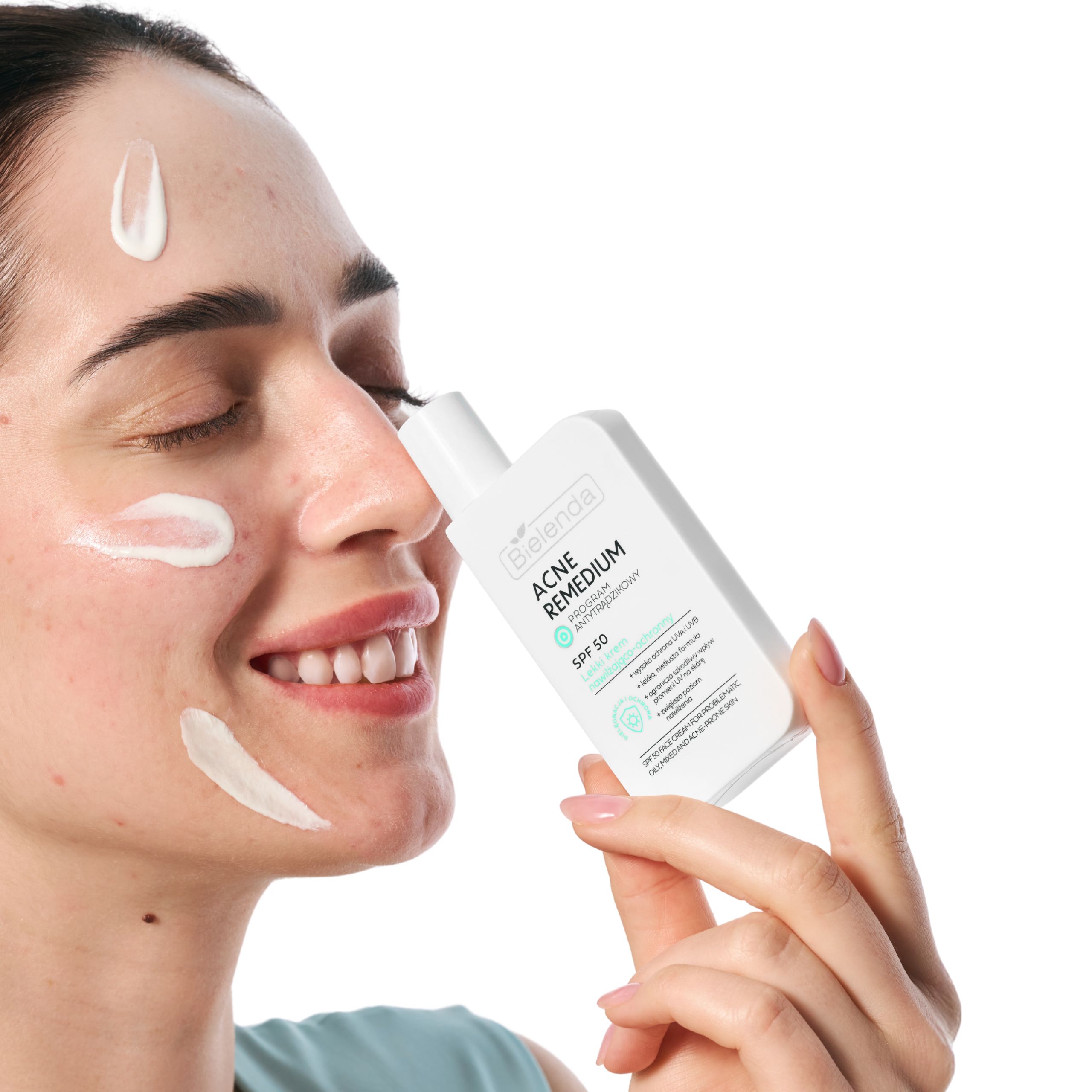 Солнцезащитный крем для лица Bielenda Acne Remedium увлажняющий, SPF 50, для жирной и проблемной кожи, 40 мл — фото 2