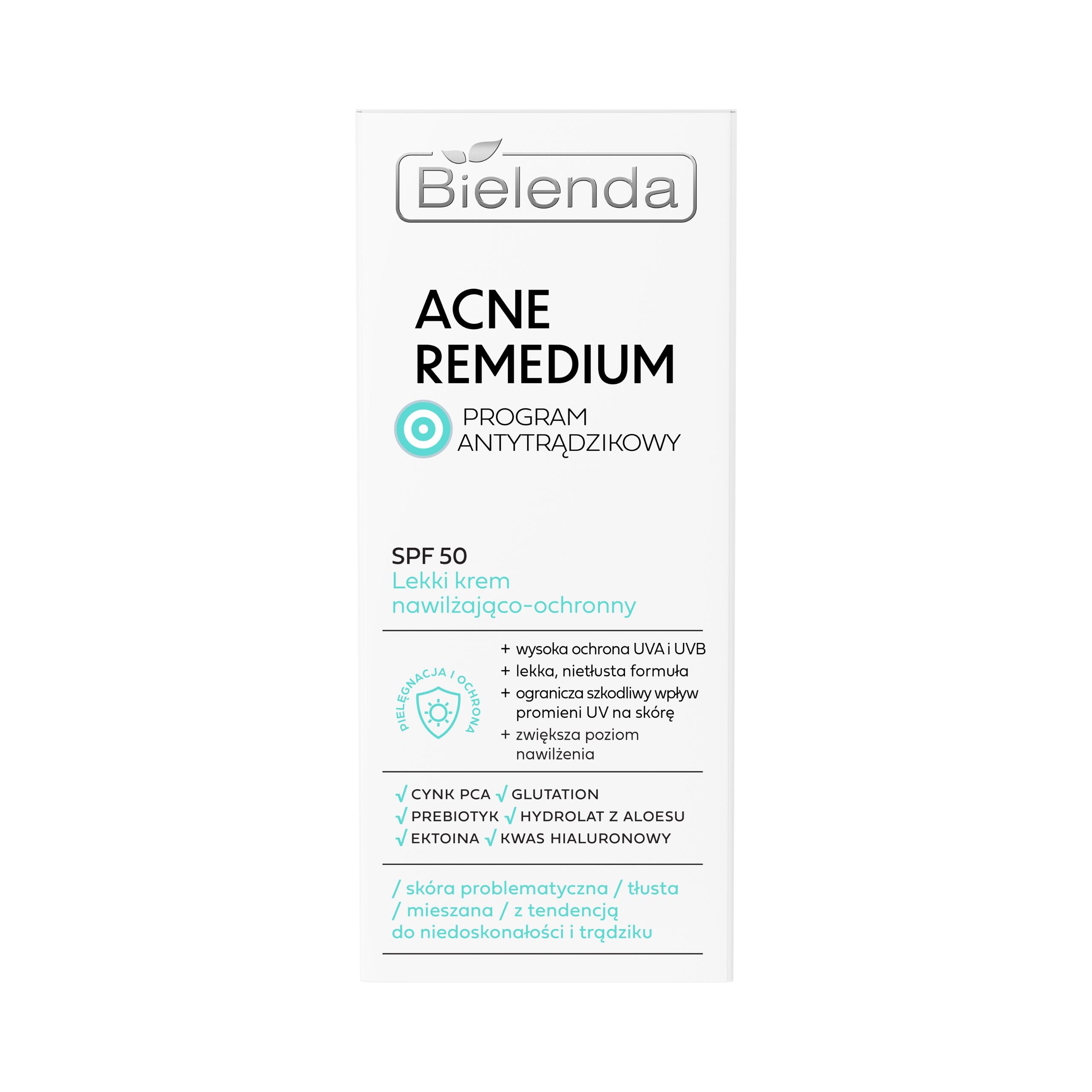 Солнцезащитный крем для лица Bielenda Acne Remedium увлажняющий, SPF 50, для жирной и проблемной кожи, 40 мл — фото 5