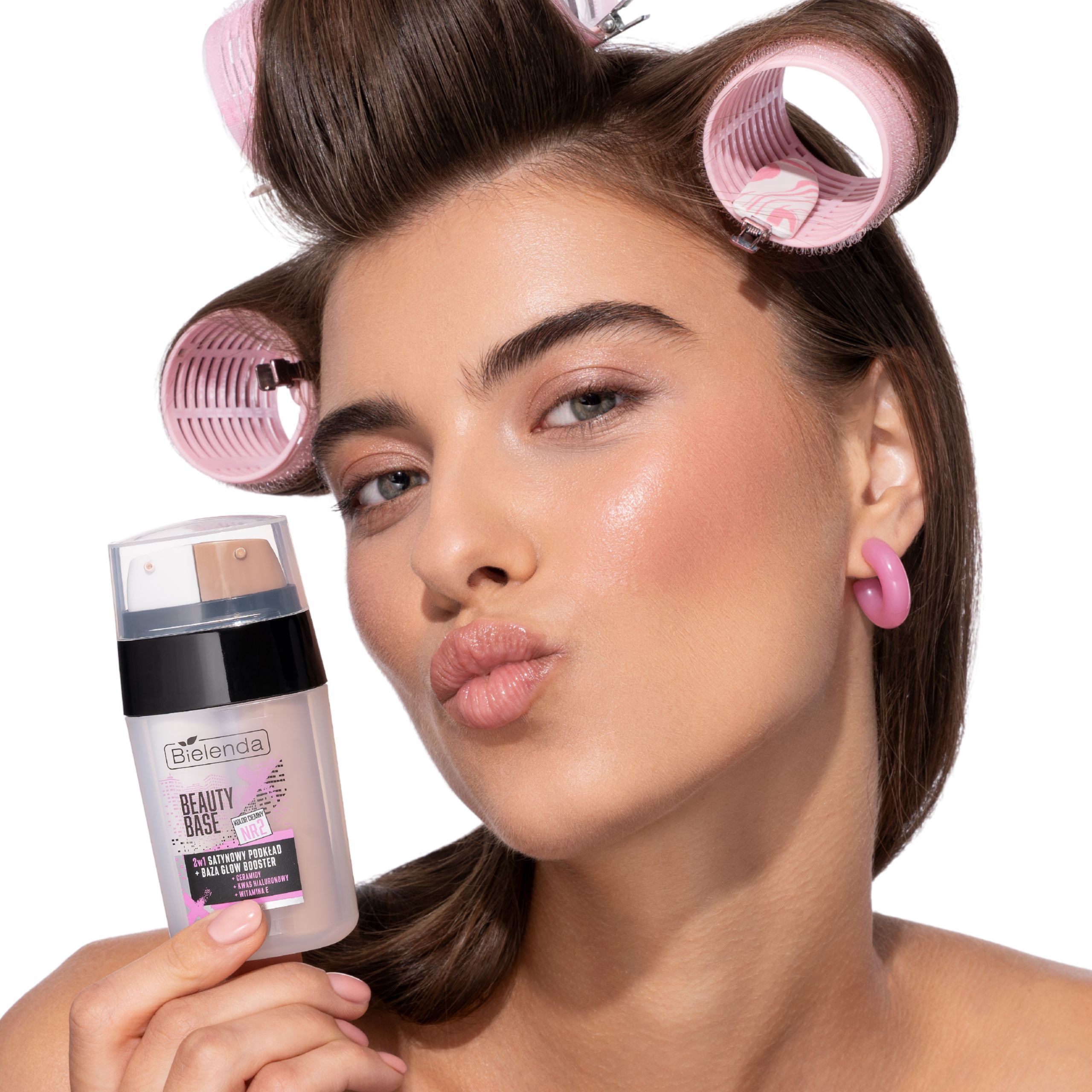Тональная основа и база Bielenda Glow Booster 2 в 1 сатиновая, оттенок 2 тёмный — фото 3