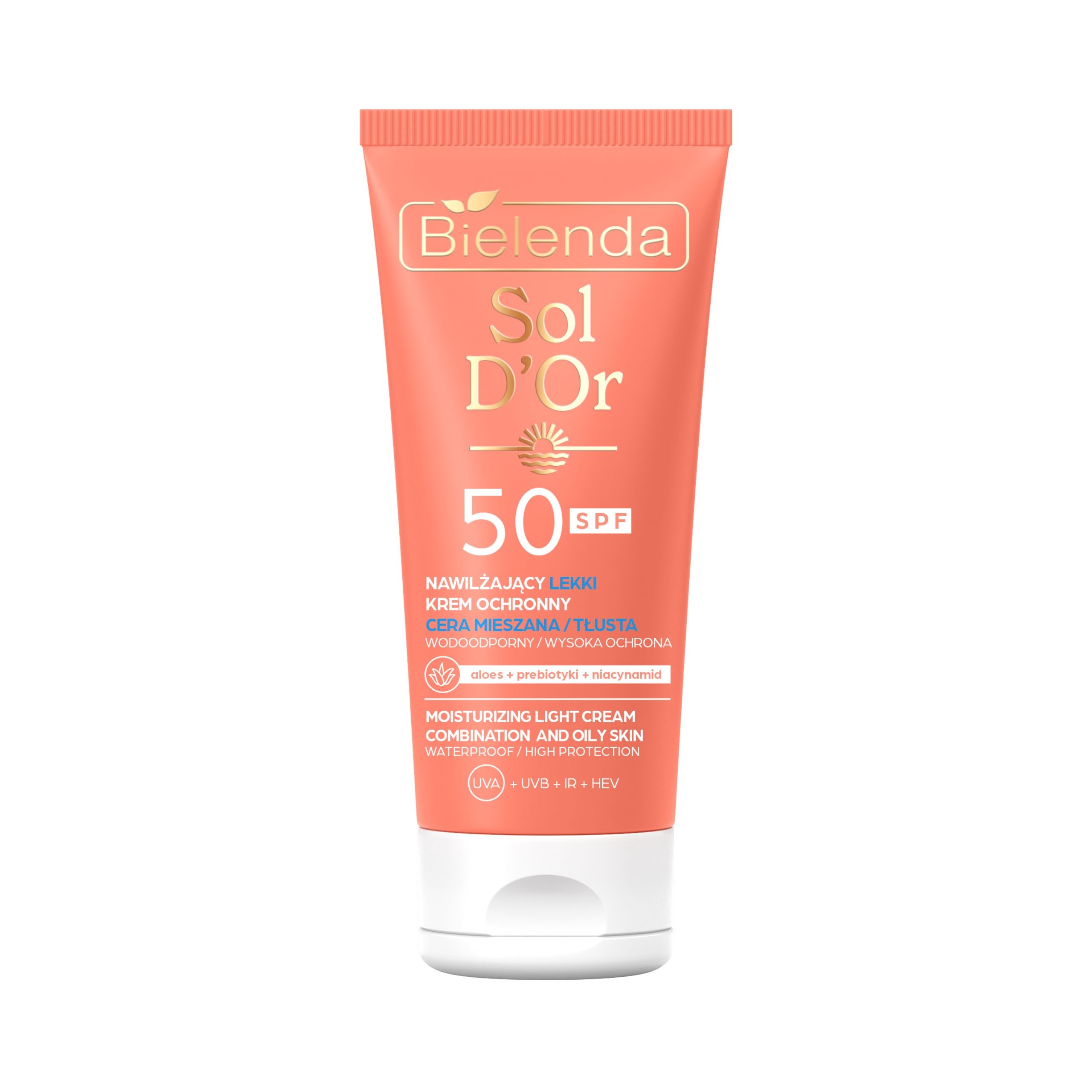 Солнцезащитный крем для лица Bielenda Sol D'Or легкий, SPF 50, для жирной и комбинированной кожи, 50 мл — фото 2
