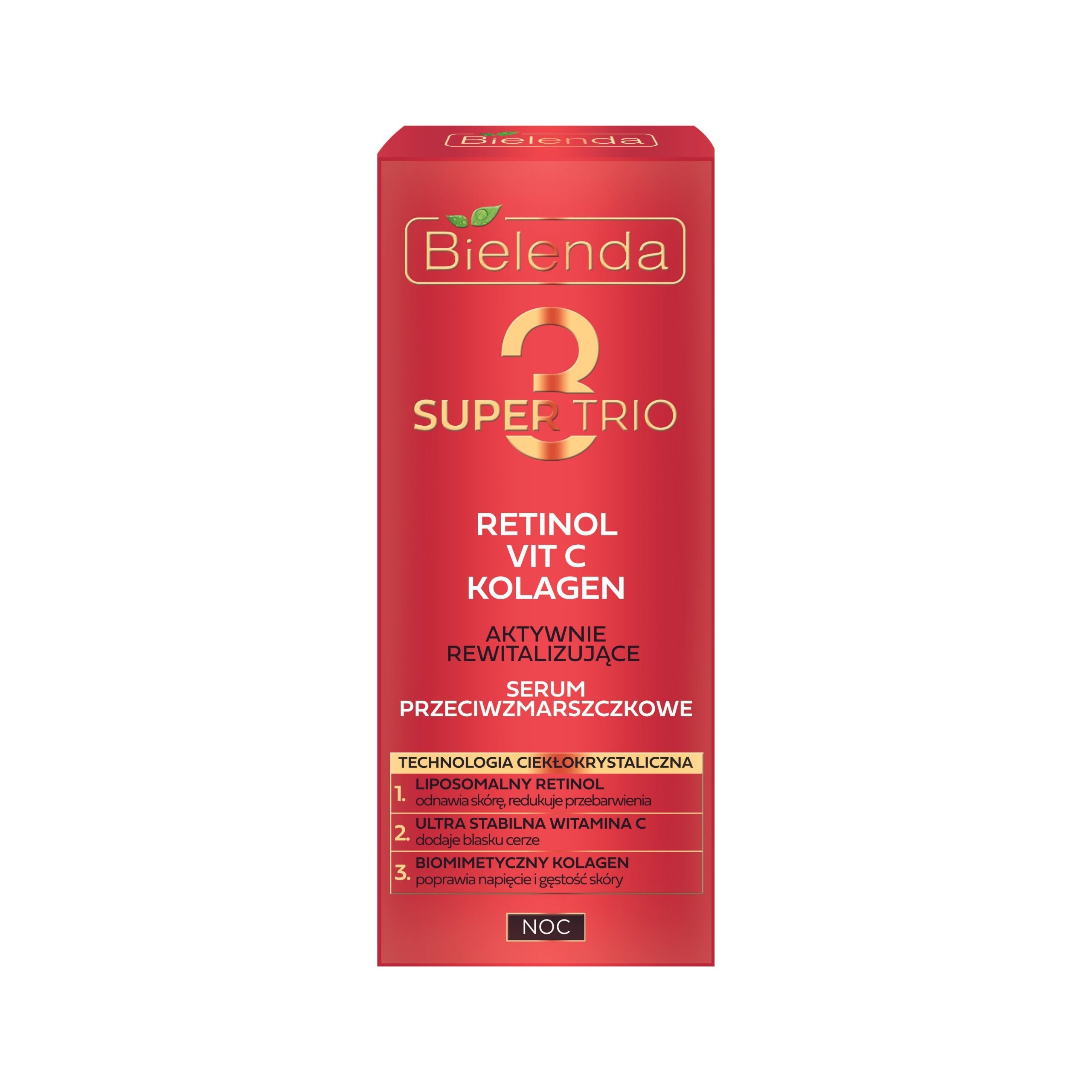 Ночная сыворотка для лица Bielenda Retinol + Vit C + Collagen против морщин, для зрелой и чувствительной кожи — фото 2