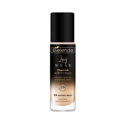 Długotrwały podkład matujący 04 Natural Beige ceramidy + kolagen + koloidalne złoto
