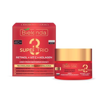 Intensywnie nawilżający krem przeciwzmarszczkowy RETINOL + VIT C + KOLAGEN 40+, dzień/ noc