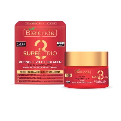 Silnie ujędrniający krem przeciwzmarszczkowy RETINOL + VIT C + KOLAGEN 50+, dzień/ noc