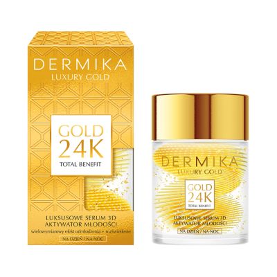 Luksusowe serum 3D dzień/ noc AKTYWATOR MŁODOŚCI z 24K Złotem