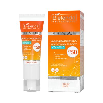 Hydro-rewitalizujący krem ochronny do twarzy z Tetra-Vit C SPF 50