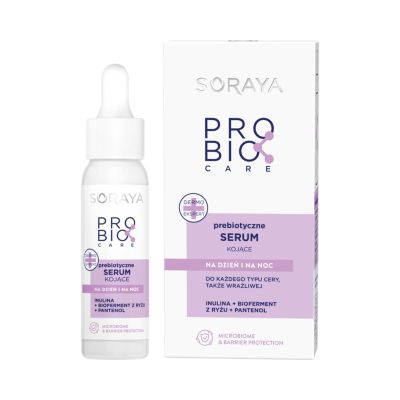 Prebiotyczne serum kojące Soraya Probio Care | Inulina bioferment z ryży pantenol | 
