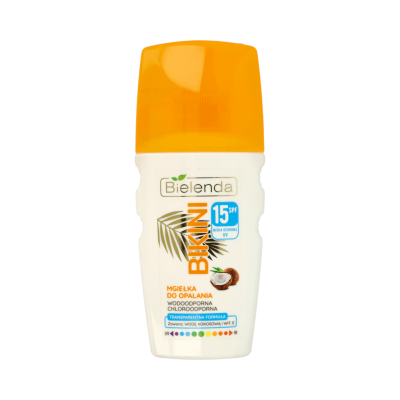 BIKINI Kokosowa mgiełka do opalania twarz+włosy SPF15 150ml