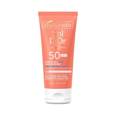 Ochronny LEKKI krem do opalania twarzy SPF 50 - cera mieszana / tłusta