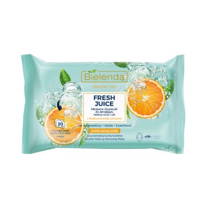 Micelarne chusteczki do demakijażu twarzy i oczu nawilżające - pomarańcza 
