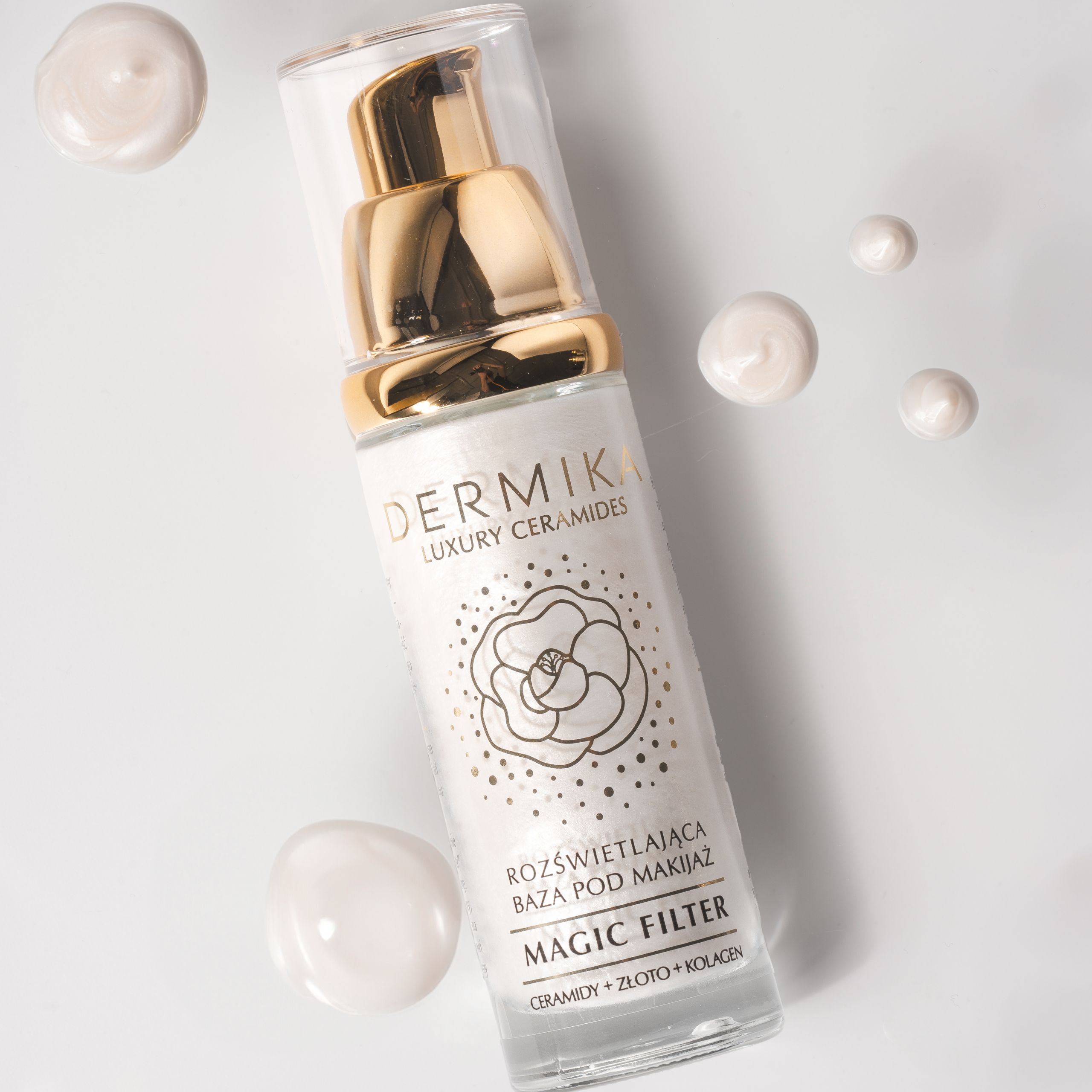 База под макияж Dermika Luxury Ceramides Magic Filter сияющая, для зрелой кожи