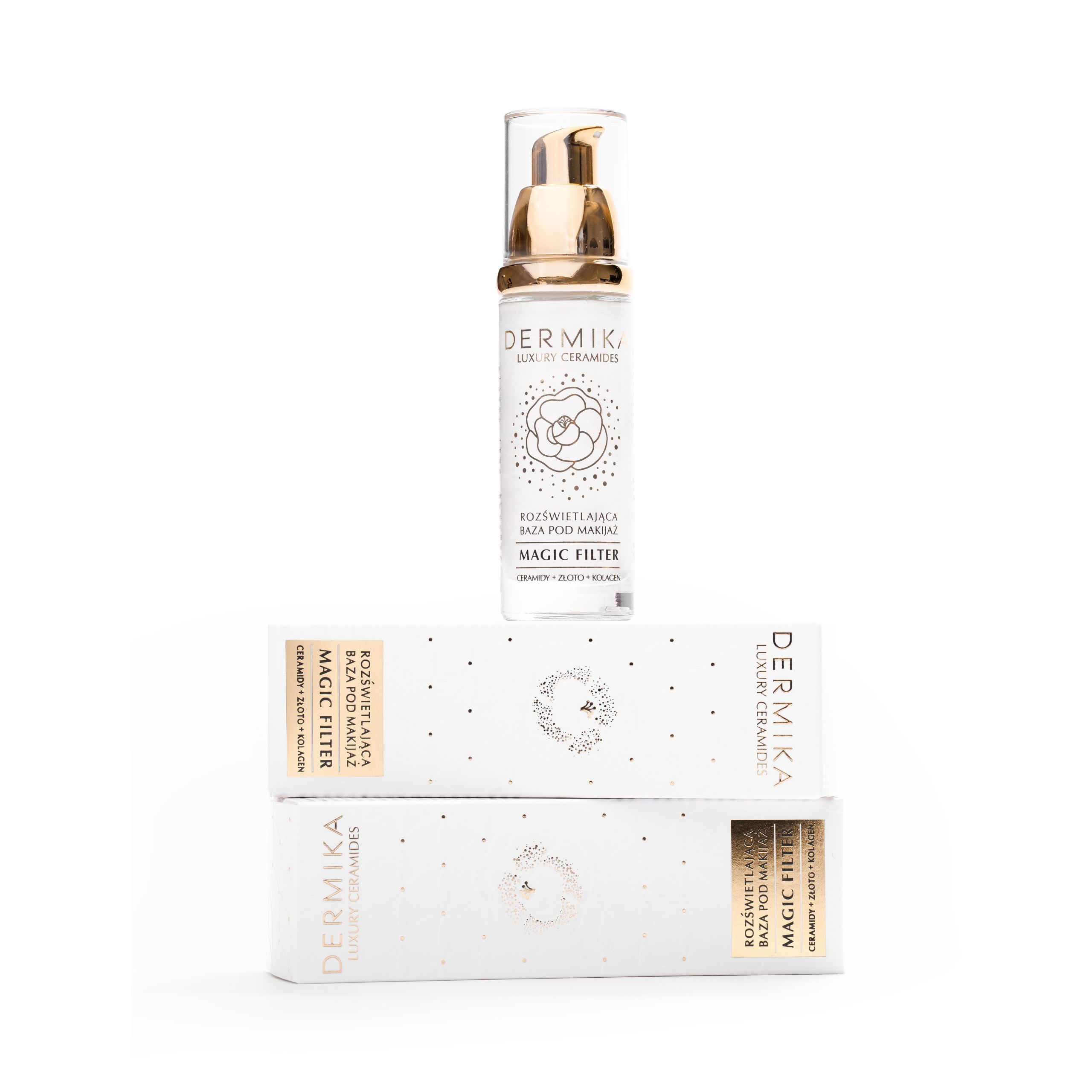 База под макияж Dermika Luxury Ceramides Magic Filter сияющая, для зрелой кожи — фото 8