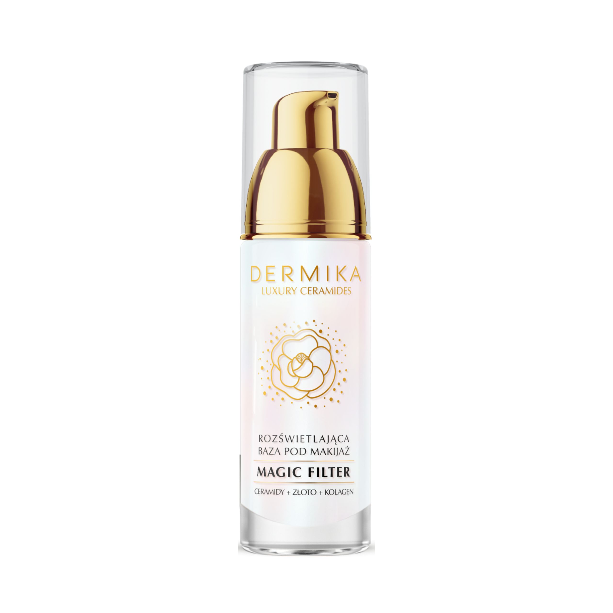 База под макияж Dermika Luxury Ceramides Magic Filter сияющая, для зрелой кожи — фото 4