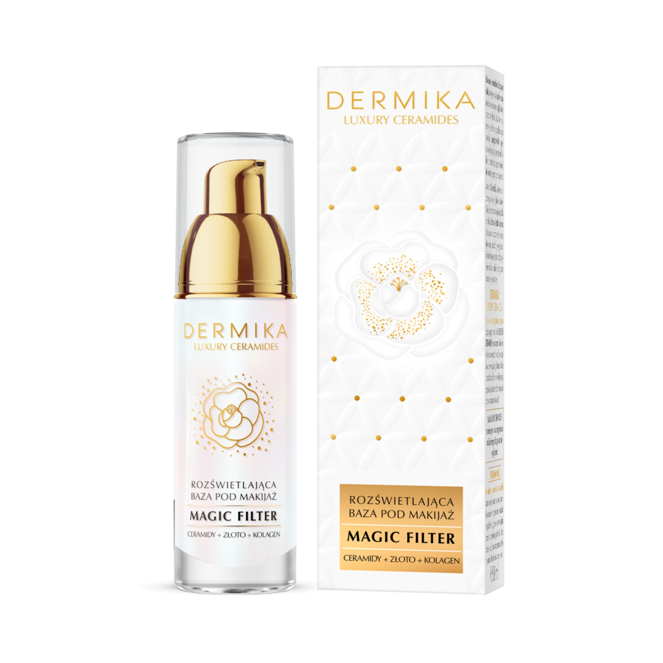 База под макияж Dermika Luxury Ceramides Magic Filter сияющая, для зрелой кожи — фото 2