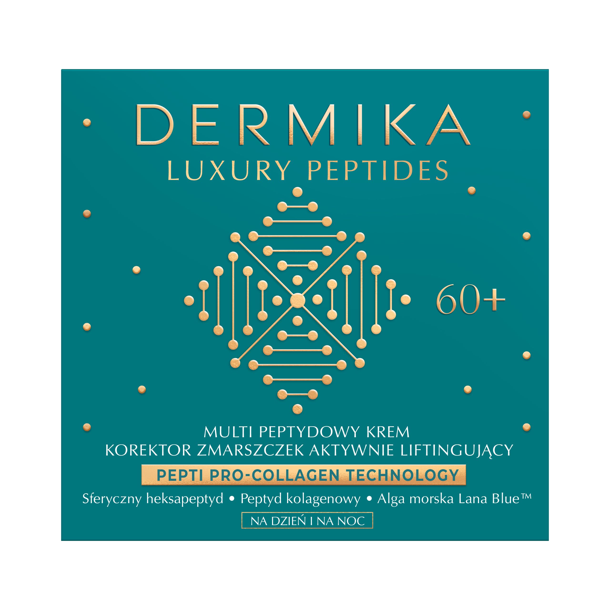 Крем для лица Dermika Luxury Peptides 60+ мультипептидный, корректор морщин, для зрелой кожи, 50 мл — фото 3