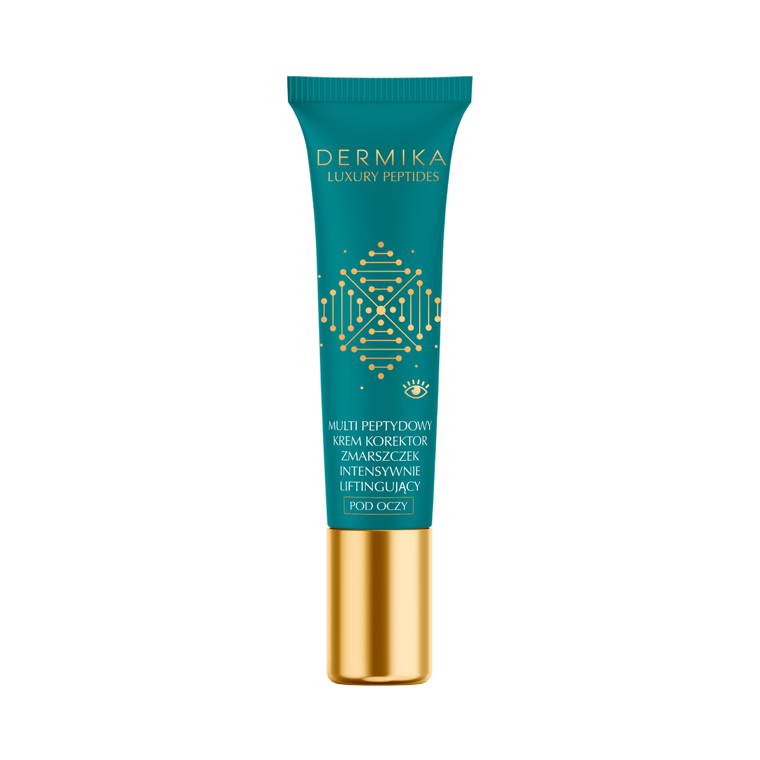 Крем для кожи вокруг глаз Dermika Luxury Peptides мультипептидный, корректор морщин, для зрелой кожи, 15 мл — фото 2
