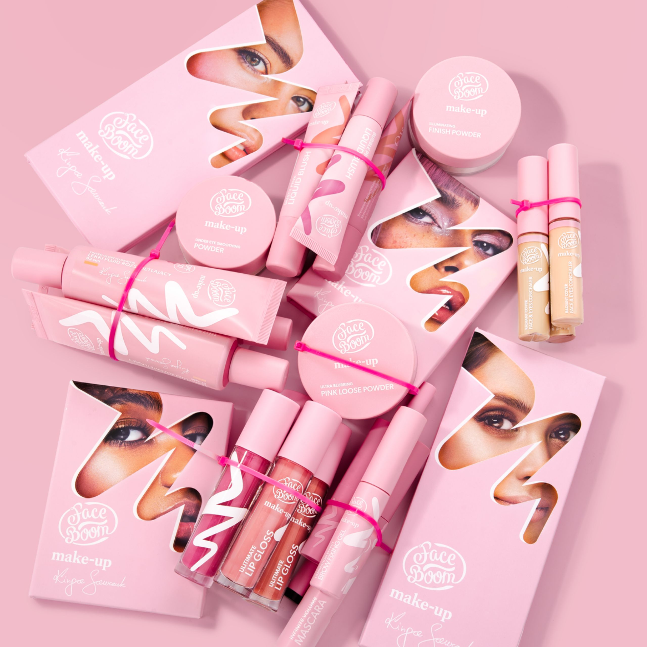 Рассыпчатая пудра FaceBoom Ultra Blurring Pink Loose Powder для лица и области под глазами, розовая — фото 4