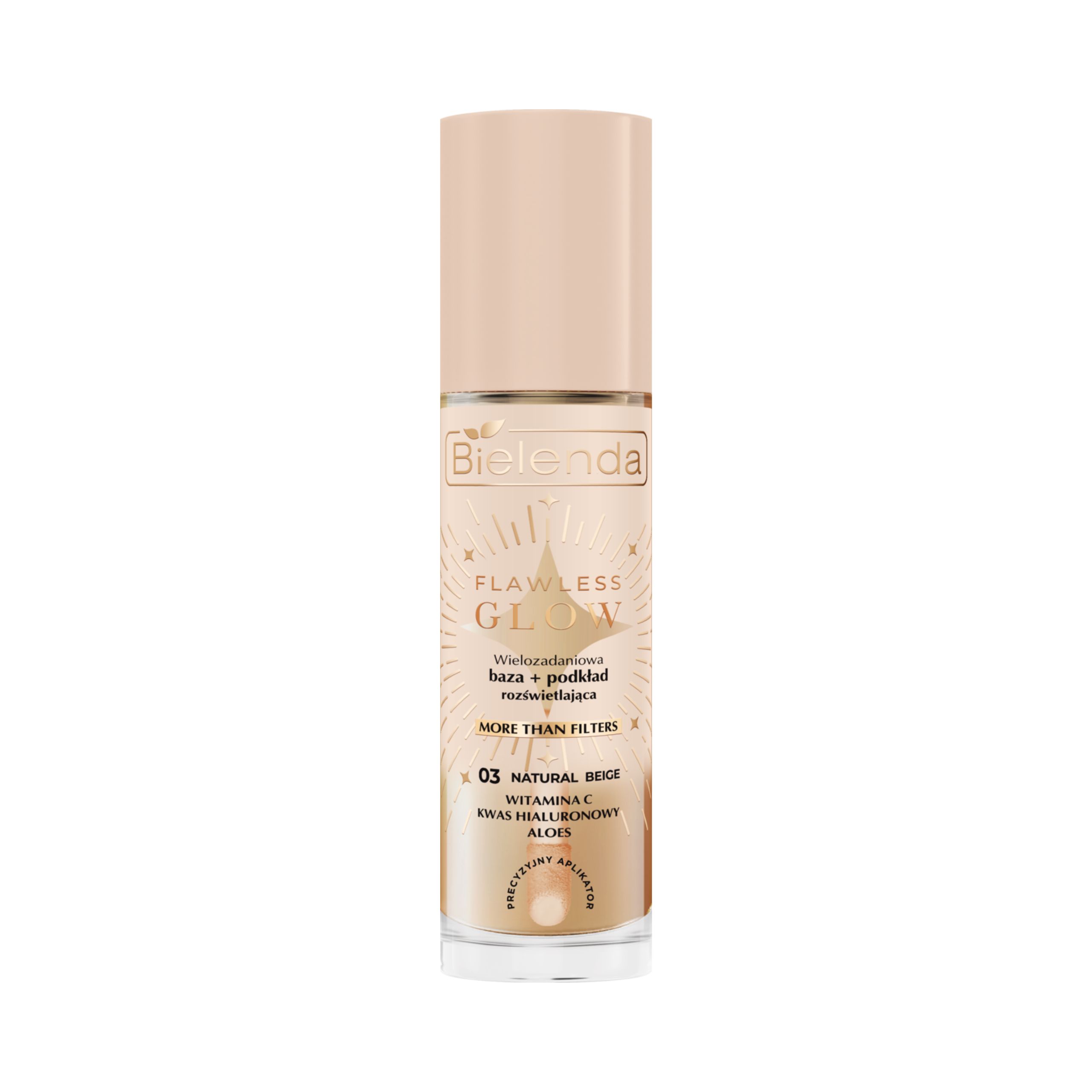 Тональная основа Bielenda 2 в 1 с базой под макияж, сияющая, оттенок 03 Natural Beige