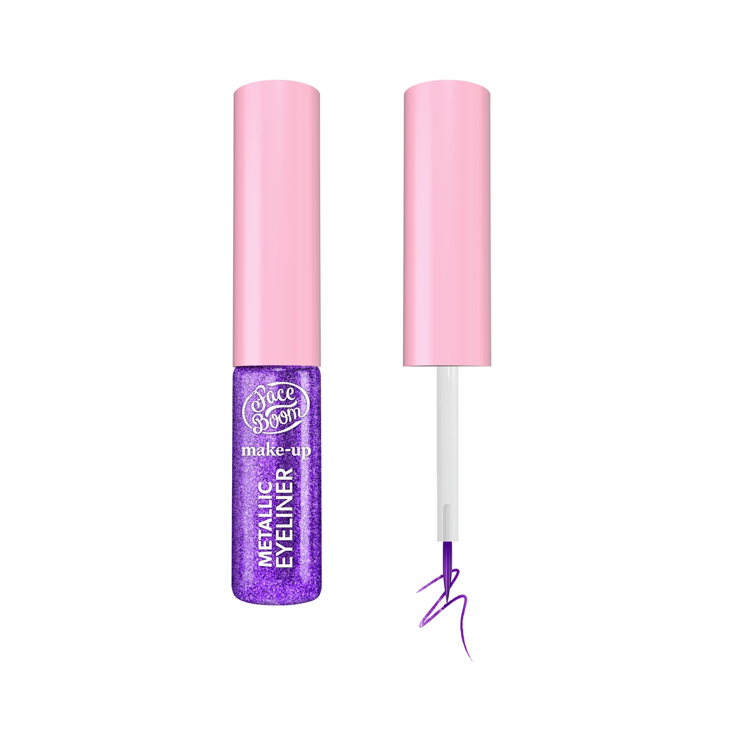 Подводка для глаз FaceBoom жидкая, металлическая, оттенок 03 Violet Gleam