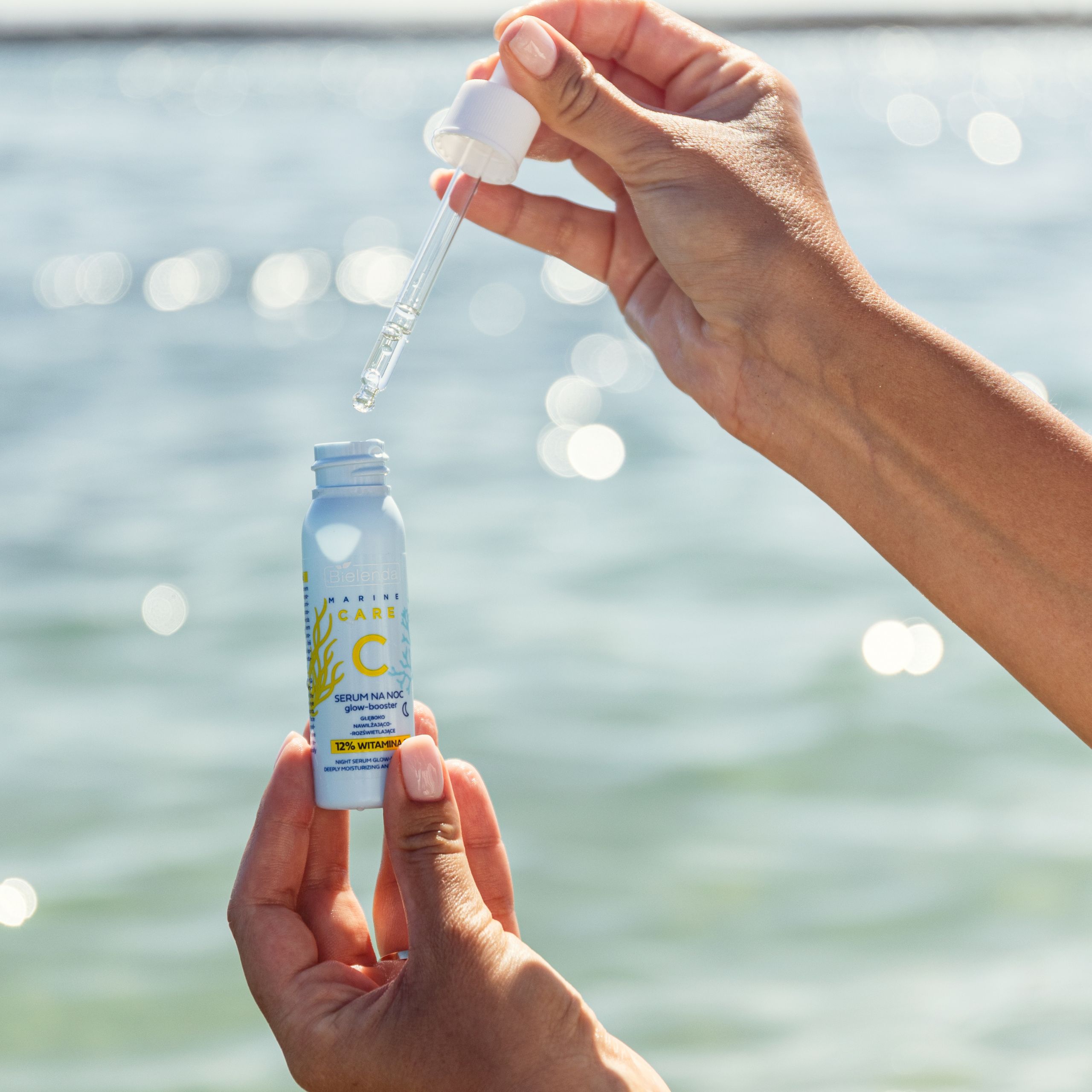Сыворотка-бустер для лица Bielenda C Marine Care Glow ночная, увлажняющая и придающая сияние — фото 2