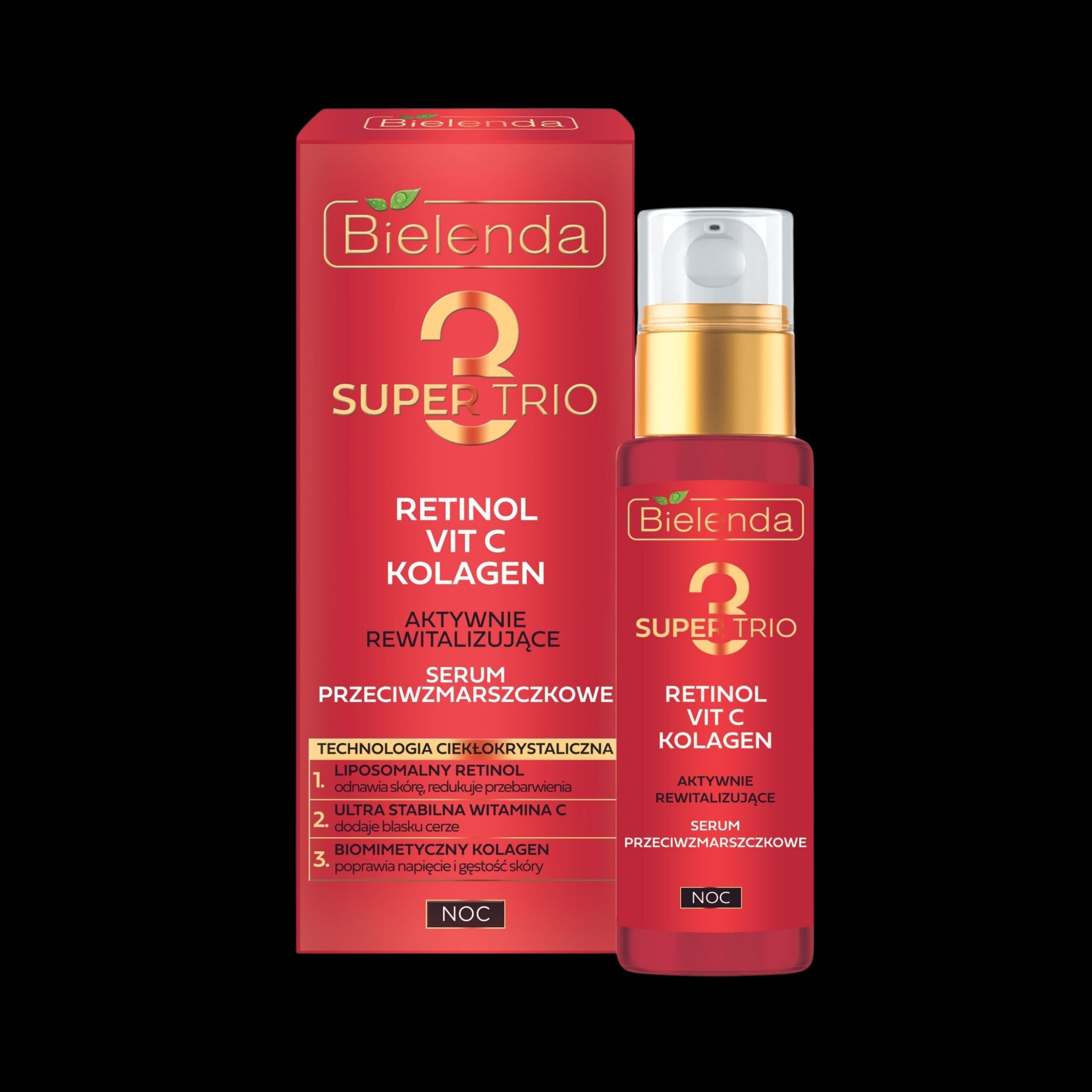 Ночная сыворотка для лица Bielenda Retinol + Vit C + Collagen против морщин, для зрелой и чувствительной кожи — фото 4