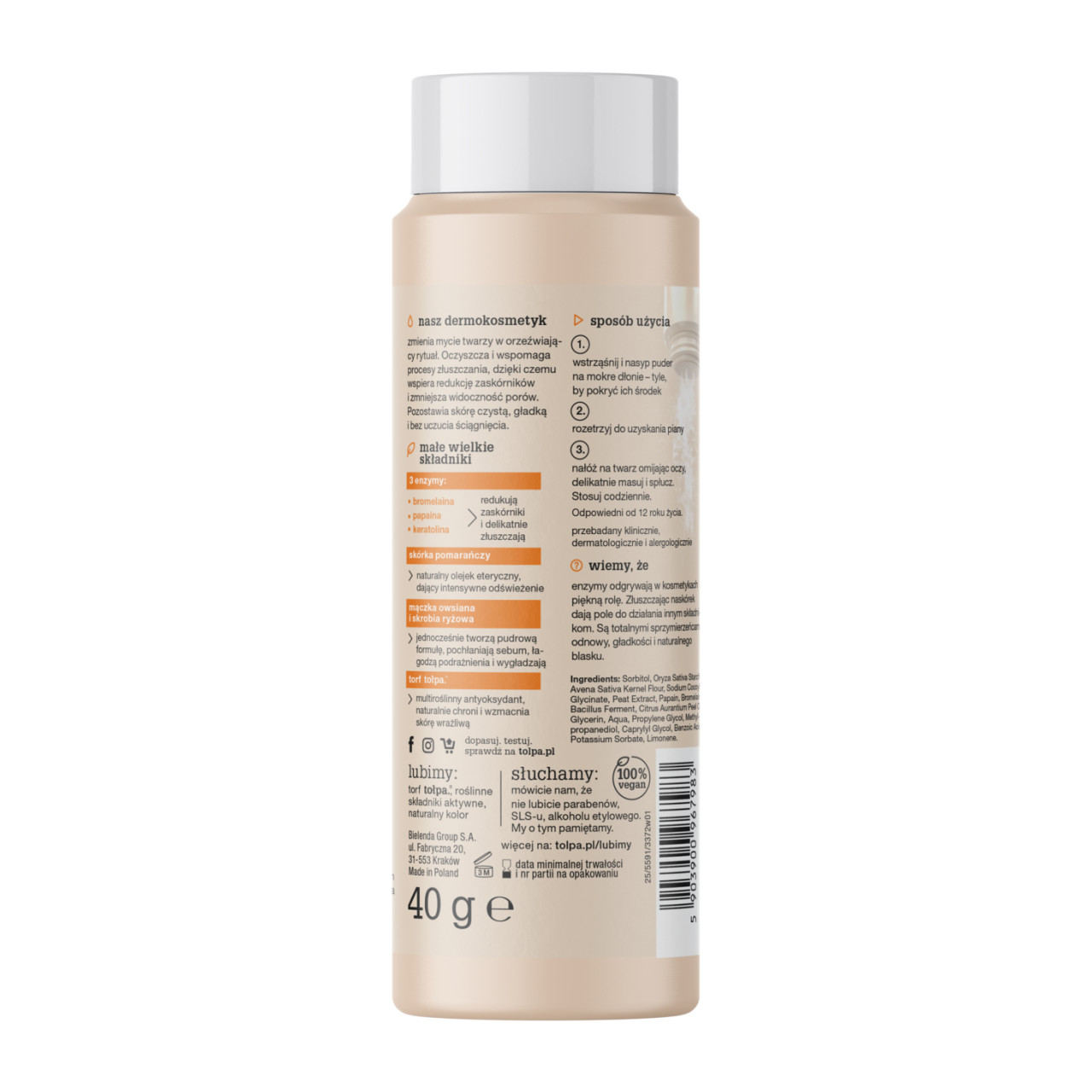 Энзимная пудра для умывания Tolpa Dermo Face Enzyme, от чёрных точек — фото 2